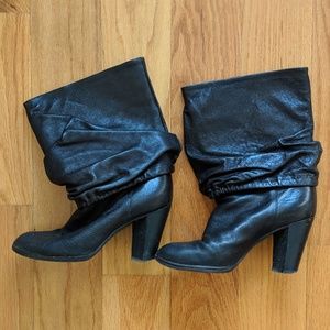 Marc Jacobs slouchy black leather boots